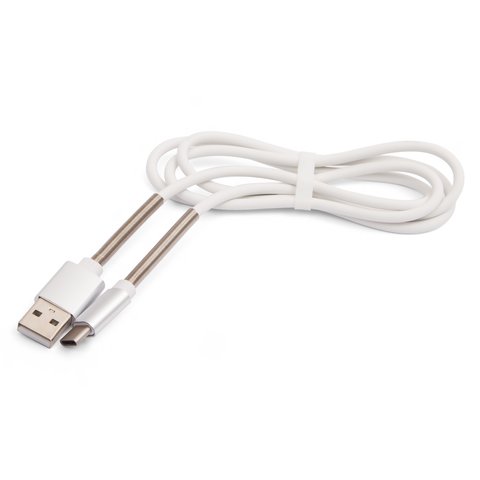 USB кабель, USB тип C, USB тип A, 100 см, білий, spring