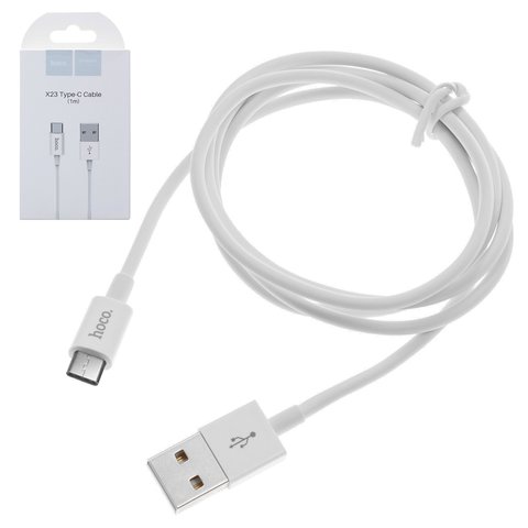 USB кабель Hoco X23, USB тип C, USB тип A, 100 см, 2 A, білий