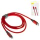 USB кабель Baseus Yiven, USB тип-C, Lightning, 100 см, 2 A, червоний, в нейлоновому обплетенні, Lightning до USB тип-C, #CATLYW-C09