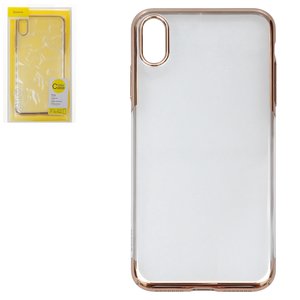 Чохол Baseus для iPhone XS Max, золотистий, прозорий, пластик, #WIAPIPH65 DW0V