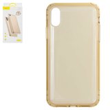 Чохол Baseus для iPhone XR, золотистий, прозорий, захисний, силікон, #ARAPIPH61-SF0V