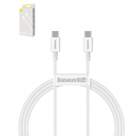 USB кабель Baseus Superior, 2xUSB тип C, 100 см, 100 Вт, білий, #CATYS B02