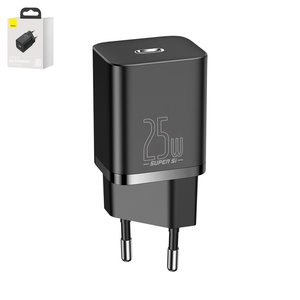 Мережевий зарядний пристрій Baseus Super Si, 25 Вт, Quick Charge, чорний, без кабеля, 1 порт, #CCSP020101