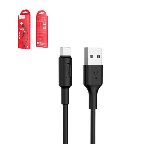 USB кабель Hoco X25, USB тип C, USB тип A, 100 см, 3 A, чорний, #6957531080145