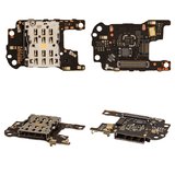 Коннектор SIM-карты для Huawei P30 Pro, со шлейфом, с коннектором карты памяти, Original (PRC)