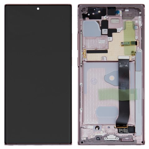 Дисплей для Samsung N985F Galaxy Note 20 Ultra, N986B Galaxy Note 20 Ultra 5G, бронзовий, з рамкою, Original, сервісне опаковання, mystic bronze, #GH82 23511D GH82 23622D