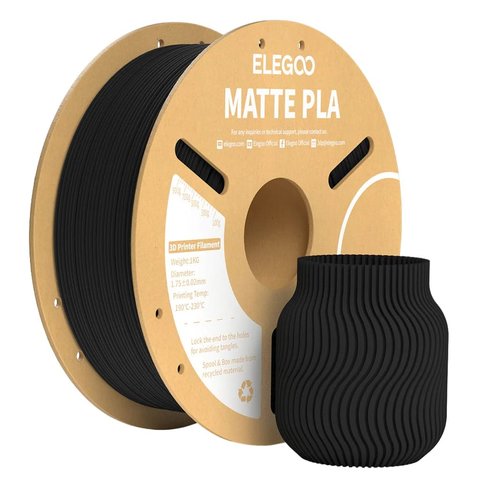 Філамент ELEGOO PLA MATTE, матово чорний matte black , 1 кг