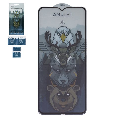 Защитное стекло iNobi Amulet для Samsung A125F Galaxy A12, A127 Galaxy A12 Nacho, A136 Galaxy A13 5G, A326 Galaxy A32 5G, M022 Galaxy M02, M326 Galaxy M32 5G, Full Glue, Anti Static, черный, cлой клея нанесен по всей поверхности