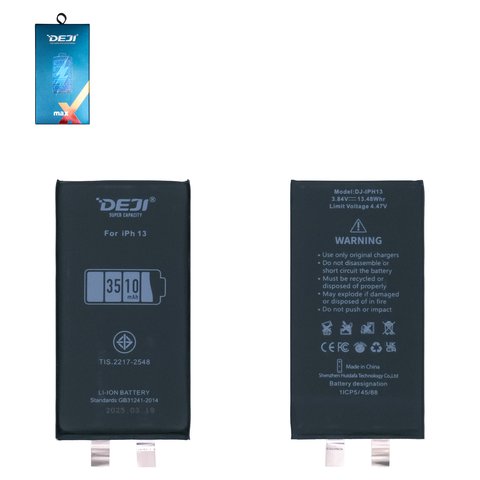 Акумулятор Deji для Apple iPhone 13, Li ion, 3,84 B, 3510 мАг, без контролера, збільшена ємність