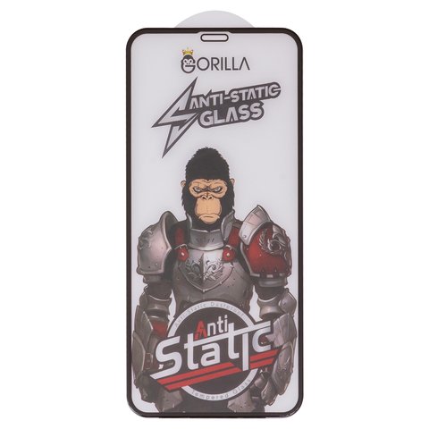 Защитное стекло Gorilla для Apple iPhone 11 Pro, iPhone X, iPhone XS, совместимо с чехлом, Full Glue, Anti Static, черный