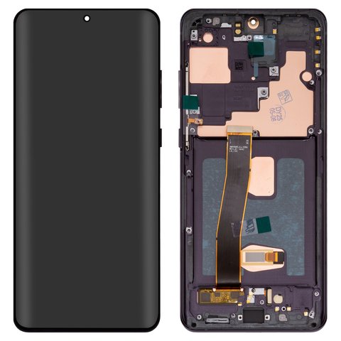 Дисплей для Samsung G988 Galaxy S20 Ultra, черный, с рамкой, High Copy, OLED  cosmic black