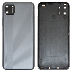Задняя панель корпуса для Realme C11, серая, со стеклом камеры