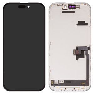 Дисплей Wextom для iPhone 16 Pro, черный, с рамкой, High Copy, без ошибки, OLED  soft, Diagnosable, 120Hz