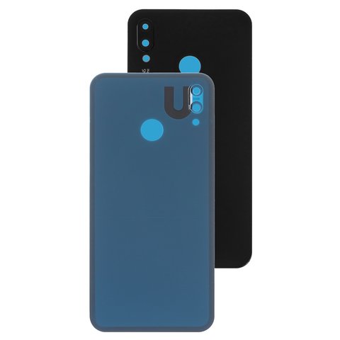 Задняя панель корпуса для Huawei P20 Lite, черная, со стеклом камеры