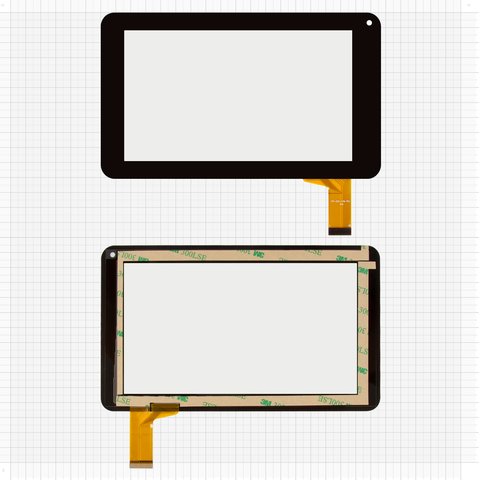 Cristal táctil puede usarse con China Tablet PC 7"; Assistant AP 715; Globex GU7013C, GU701C, GU702R, negro, 186 mm, 30 pin, 111 mm, capacitivo, 7", #MF 309 070F 2
