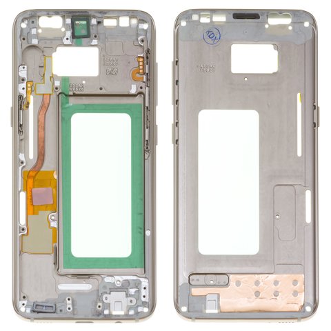 Parte media de carcasa puede usarse con Samsung G950FD Galaxy S8, dorada, maple gold