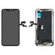 Pantalla LCD puede usarse con iPhone X, negro, con marco, HC, (AMOLED), GX OEM soft