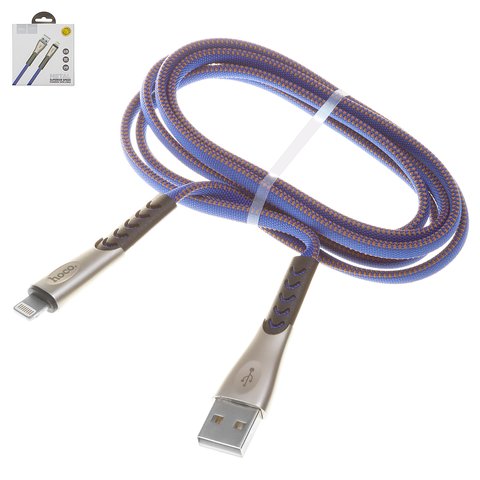 USB Cable Hoco U48, USB type A, Lightning, 120 cm, 2.4 A, dark blue 