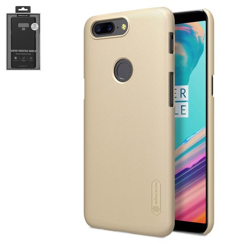 Case Nillkin Super Frosted Shield compatible with OnePlus 5T A5010, golden, with support, matt, plastic  #6902048151482