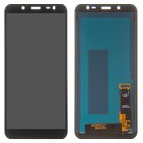 Pantalla LCD puede usarse con Samsung J600 Galaxy J6, negro, con ajuste de brillo, Best copy, sin marco, Copy, (TFT)