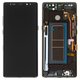LCD compatible with Samsung N950F Galaxy Note 8, (black, with frame, original (change glass) , midnight black)