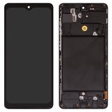 Дисплей для Samsung A715 Galaxy A71, черный, с рамкой, High Copy, с широким ободком, (OLED)