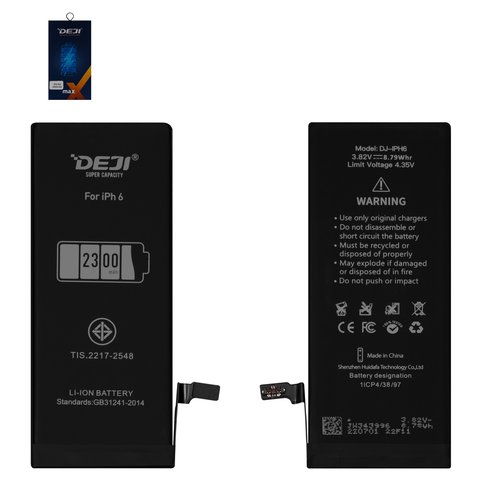 Batería Deji puede usarse con Apple iPhone 6, Li ion, 3.82 V, 2300 mAh, original IC