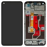 LCD compatible with Oppo A36, A76, (black, with frame, High Copy, PESM10, CPH2375, BV06663M-L01-MB00, AA255-BOEE, P6604H3L0-FPCA-P1.1)