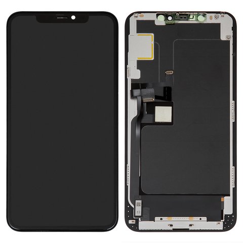 Pantalla LCD puede usarse con iPhone 11 Pro Max, negro, con marco, HC, OLED , НЕ.Х OEM hard