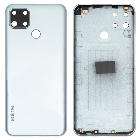 Housing Back Cover compatible with Realme C12, gray, with camera lens 