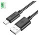 USB дата-кабель Hoco X88, USB тип-C, USB тип-A, 100 см, 3 A, черный