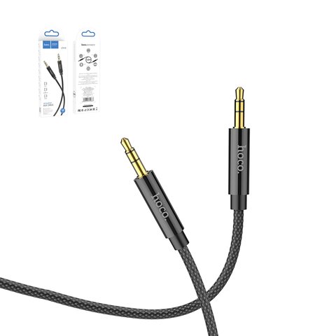 AUX кабель Hoco UPA19, TRS 3.5 мм, 100 см, чорний, в нейлоновому обплетенні, #6931474759863