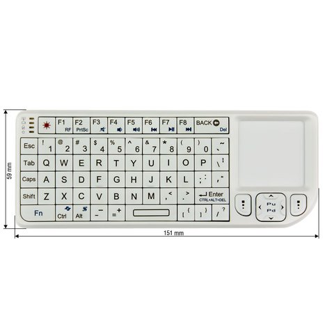 Wireless Ultra Mini Keyboard with Touchpad White 