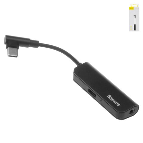 Adapter Baseus L53, from USB type C to 3.5 mm 2 in 1, doesn't support microphone , USB type C, TRS 3.5 mm, black  #CATL53 01