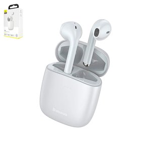 Headphone Baseus W04, wireless, vacuum, white, with charging case, with USB cable Type C  #NGW04 02