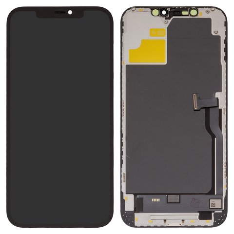Дисплей для iPhone 12 Pro Max, черный, с рамкой, HC, без микросхемы, OLED 