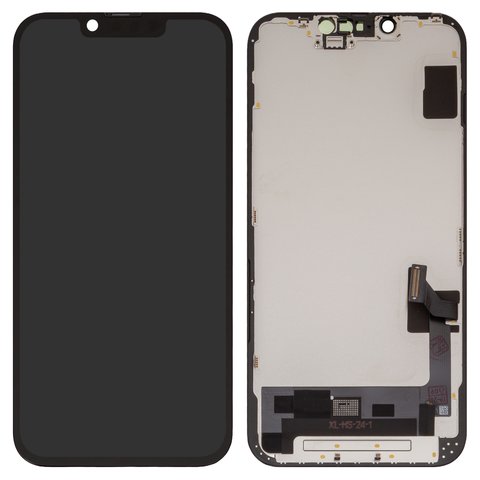 LCD compatible with iPhone 14, black, with frame, HC, without IC, OLED , OEM hard 