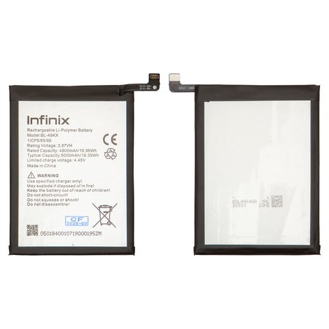 Аккумулятор BL 49KX для Infinix Note 11, Note 12, Li Polymer, 3,87 B, 5000 мАч, Original PRC