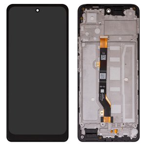 LCD compatible with Tecno Spark 20 Pro KJ6 , black, with frame, High Copy 