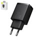 Adaptador de red Baseus Compact, 20 W, Quick Charge, negro, 2 puertos, #CCXJ-B01