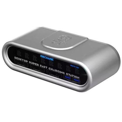 Adaptador de red Mechanic E Power Pro, 200 W, Quick Charge, Power Delivery PD , con cargador inalámbrico, 8 puertos