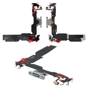 Cable flex puede usarse con iPhone 15 Plus, del conector de carga, azul claro, con micrófono, HC