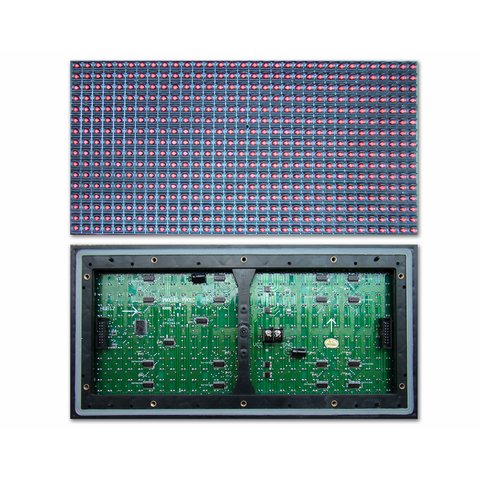 LED модуль для рекламы P10 Yellow 320 × 160 мм, 32 × 16 точек, IP65, 2000 нт 