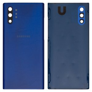 Задняя панель корпуса для Samsung N975F Galaxy Note 10 Plus, синяя, со стеклом камеры, aura blue