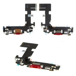 Шлейф для iPhone 13, конектора зарядки, червоний, з мікрофоном, з конектором, Original PRC , Lightning