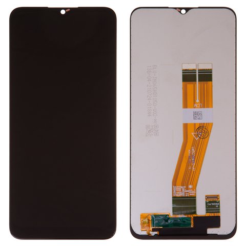 Дисплей для Samsung A037G Galaxy A03s, чорний, Best copy, без рамки, Сopy, з жовтим шлейфом, 162x72 mm