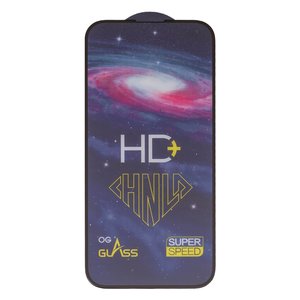 Защитное стекло All Spares для Apple iPhone 15 Pro Max, 0,33 мм 9H, совместимо с чехлом, Full Glue, черный, HD+