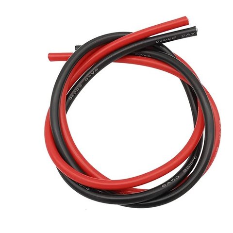 Провод в силиконовой изоляции 6AWG, 16 мм², 1 м, красный, UL3135