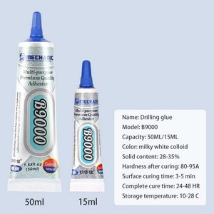 Клей герметик Mechanic B9000, для приклеивания тачскрина, дисплея, 15 мл, белый