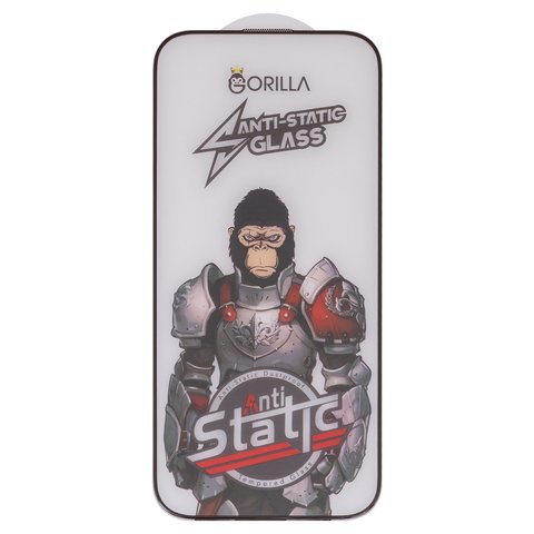 Защитное стекло для Apple iPhone 16 Pro, совместимо с чехлом, Full Glue, Anti Static, черный, gorilla